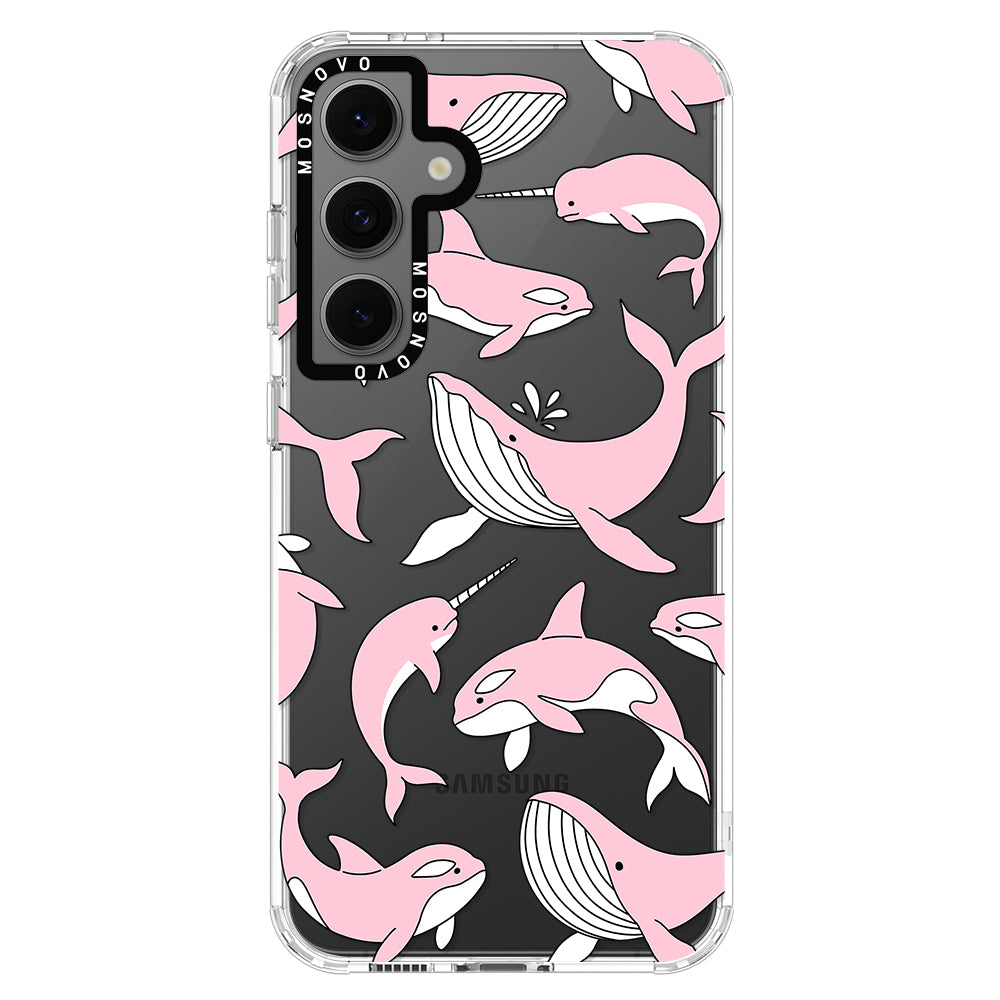 Pink Whales Phone Case - Samsung Galaxy S24 FE Case - MOSNOVO