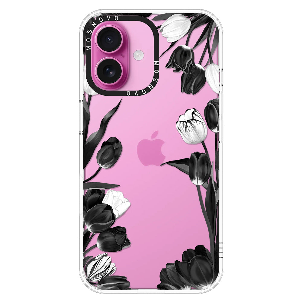 Black Tulips Phone Case - iPhone 16 Case - MOSNOVO