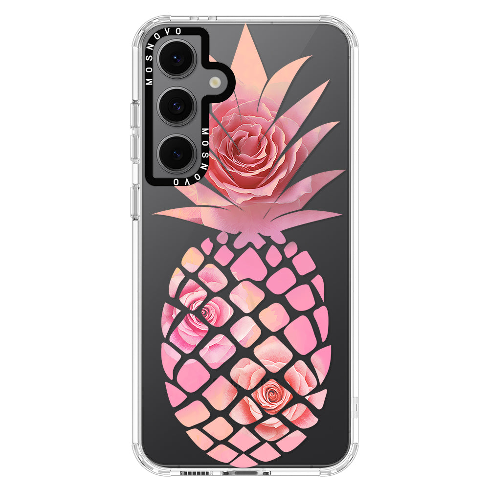 Pink Floral PinePhone Case - Samsung Galaxy S24 FE Case - MOSNOVO