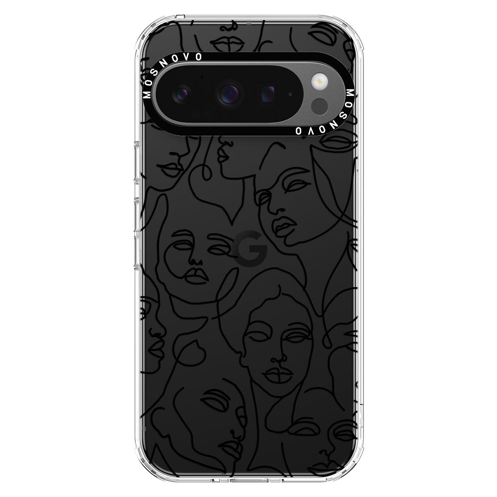 Abstract Face Line Art Phone Case - Google Pixel 9 Pro XL Case