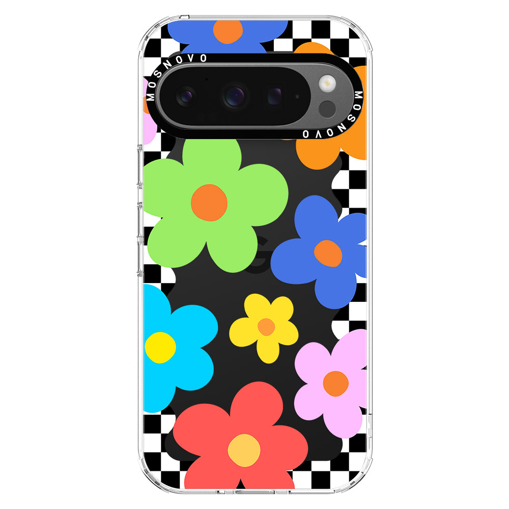 60's Checkered Floral Phone Case - Google Pixel 9 Pro Case