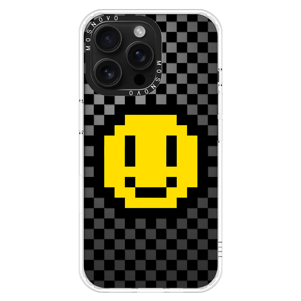 Smile Checkered Phone Case - iPhone 16 Pro Max Case - MOSNOVO