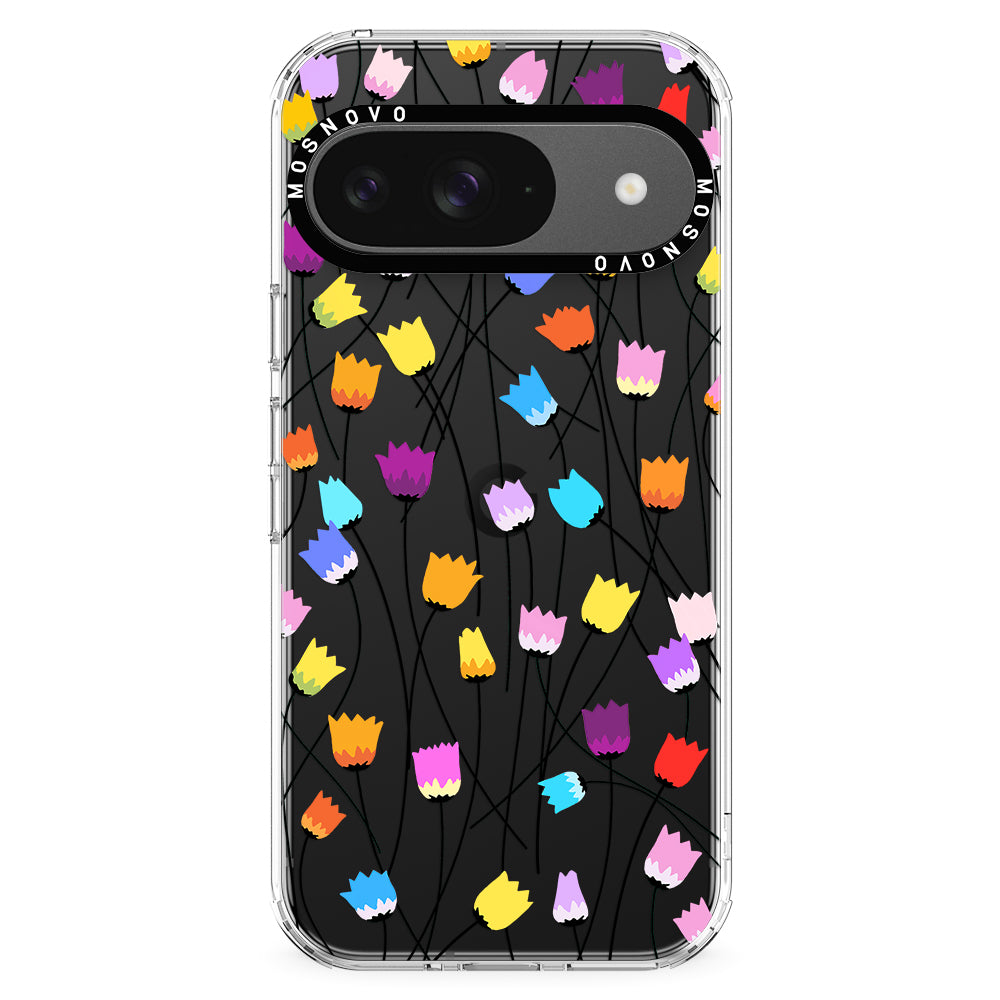 Rainbow Tulips Phone Case - Google Pixel 9 Case