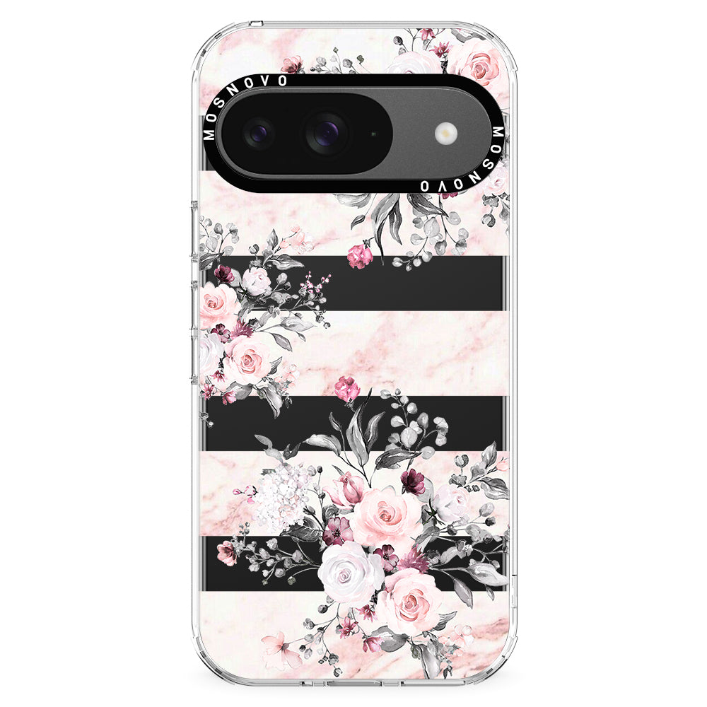 Pink Flower Marble Phone Case - Google Pixel 9 Case