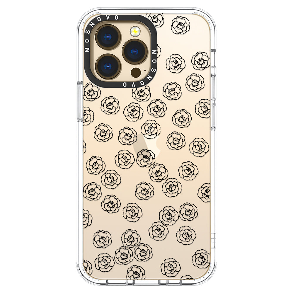 Linear Camelia Flower Phone Case - iPhone 14 Pro Case