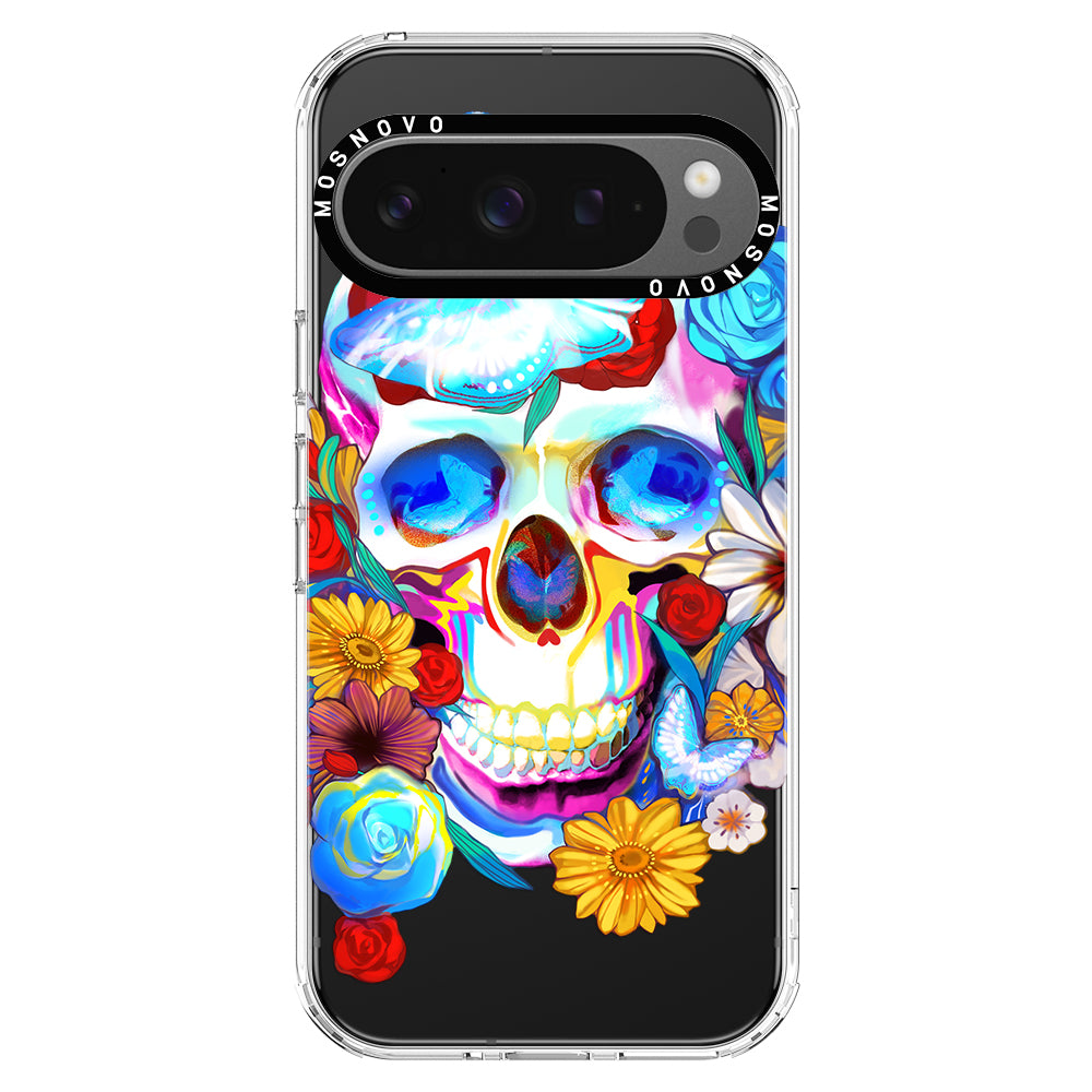 Sugar Flower Skull Phone Case - Google Pixel 9 Pro Case