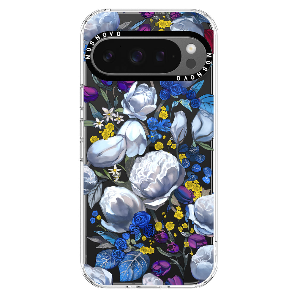 Purple Blue Floral Phone Case - Google Pixel 9 Pro Case