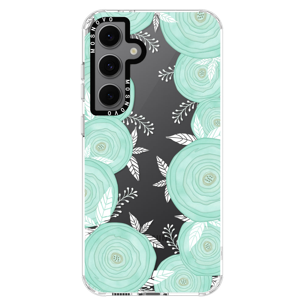 Mint Flower Phone Case - Samsung Galaxy S24 FE Case - MOSNOVO