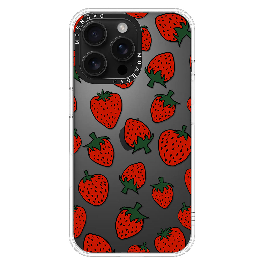 Red Strawberry Phone Case - iPhone 16 Pro Max Case - MOSNOVO