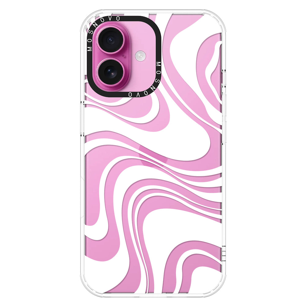 White Swirl Phone Case - iPhone 16 Plus Case - MOSNOVO