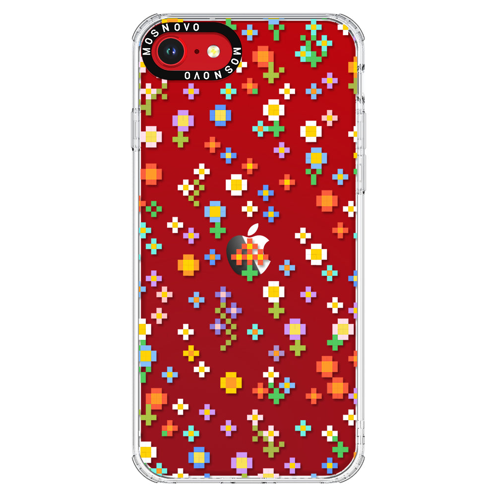 Pixel-Floral Phone Case - iPhone SE 2022 Case