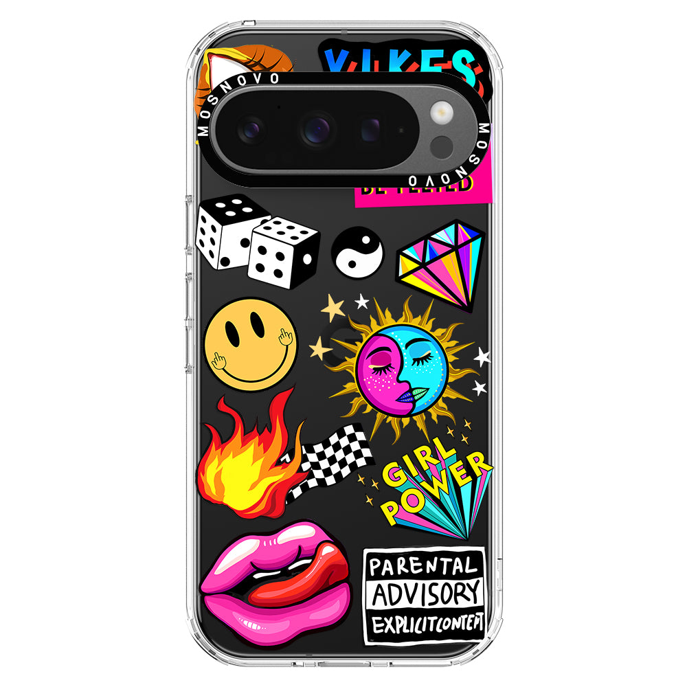 Funky Stickers Phone Case - Google Pixel 9 Pro XL Case