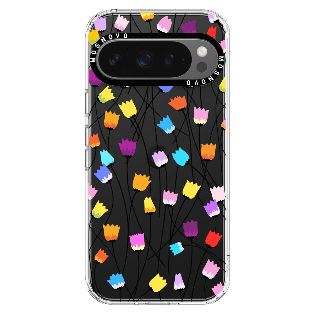 Rainbow Tulips Phone Case - Google Pixel 9 Pro Case