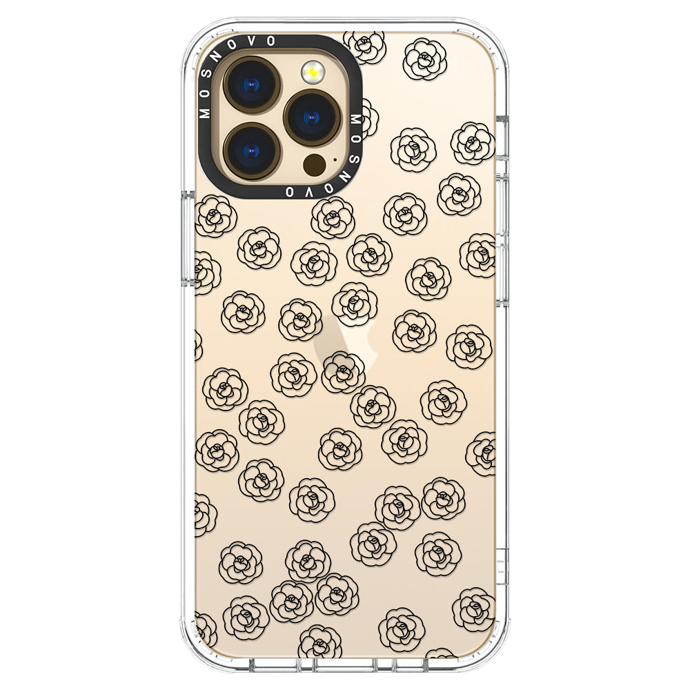 Linear Camelia Flower Phone Case - iPhone 13 Pro Max Case