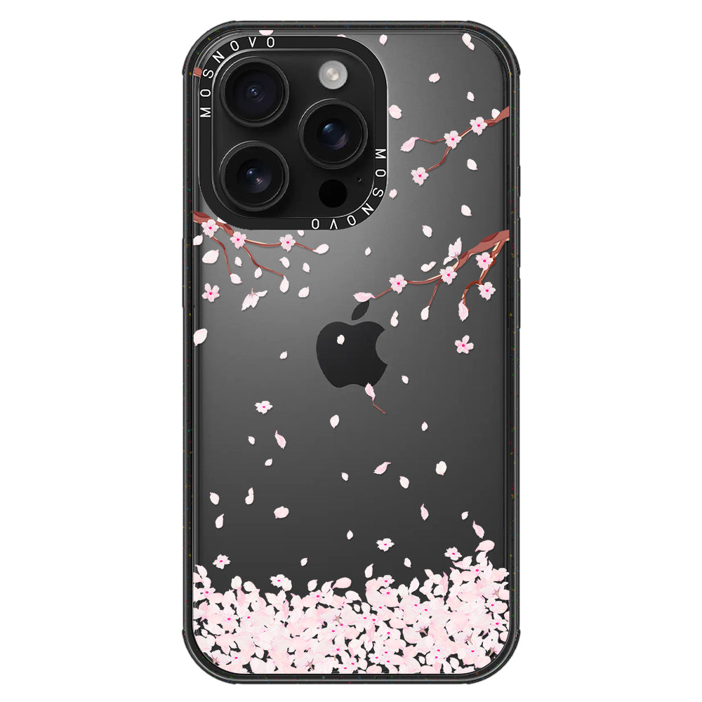 Sakura Phone Case - iPhone 16 Pro Case Clear Black ShockStone