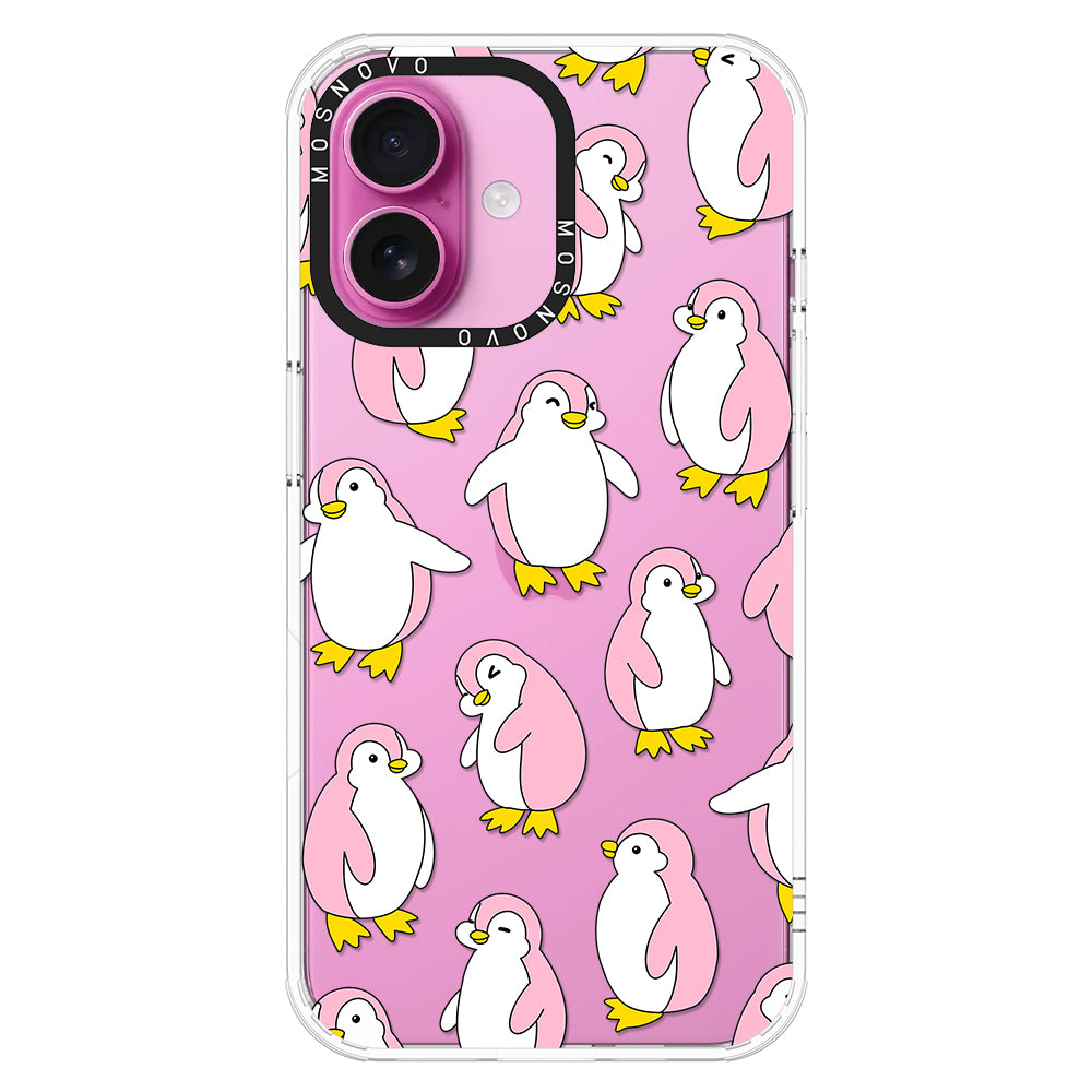 Pink Penguins Phone Case - iPhone 16 Plus Case - MOSNOVO