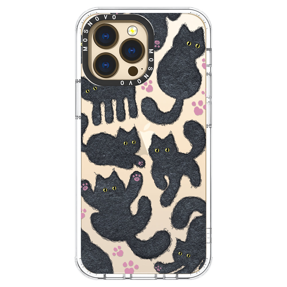 Black Furry Cat Phone Case - iPhone 14 Pro Case