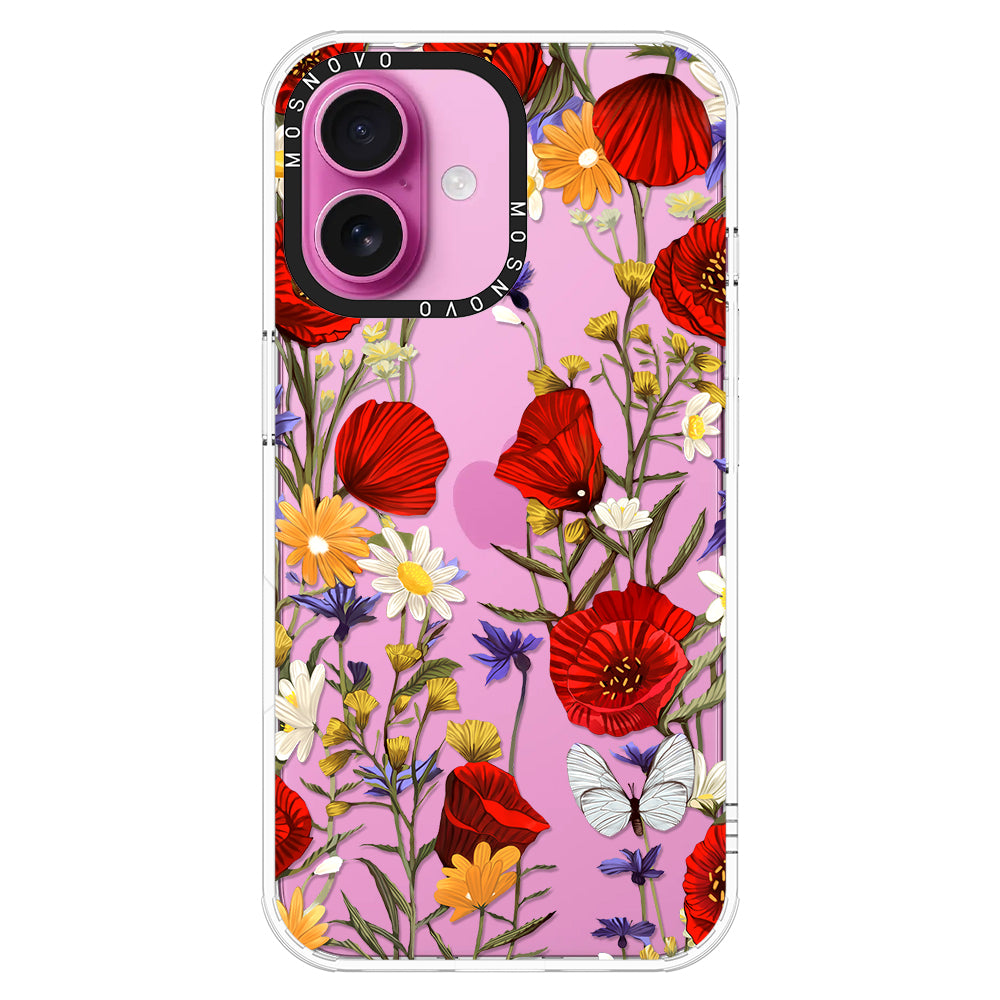 Poppy Floral Phone Case - iPhone 16 Plus Case - MOSNOVO