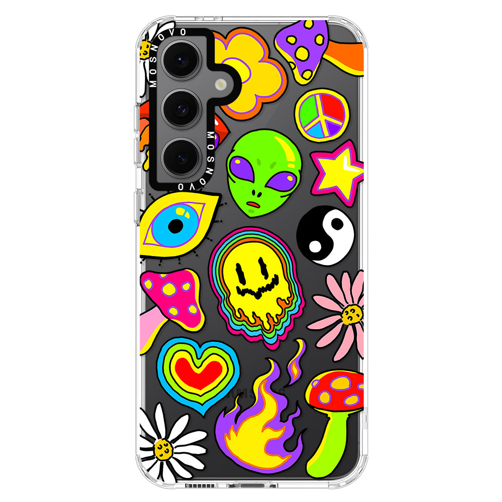 Hippie Rainbow Face Love Phone Case - Samsung Galaxy S24 FE Case - MOSNOVO