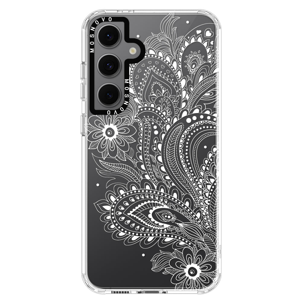 Aesthetic Flower Henna Phone Case - Samsung Galaxy S24 FE Case - MOSNOVO