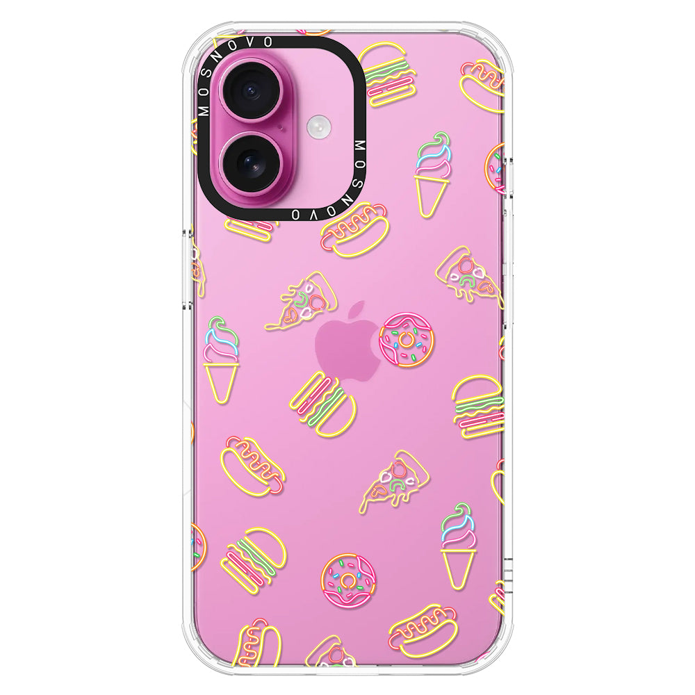 Neon Burgers Phone Case - iPhone 16 Plus Case - MOSNOVO