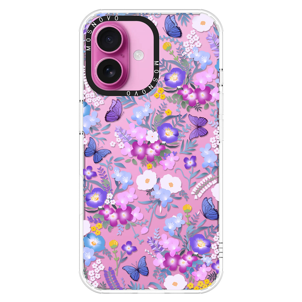 Purple Peri Nemophila Flower Phone Case - iPhone 16 Case - MOSNOVO