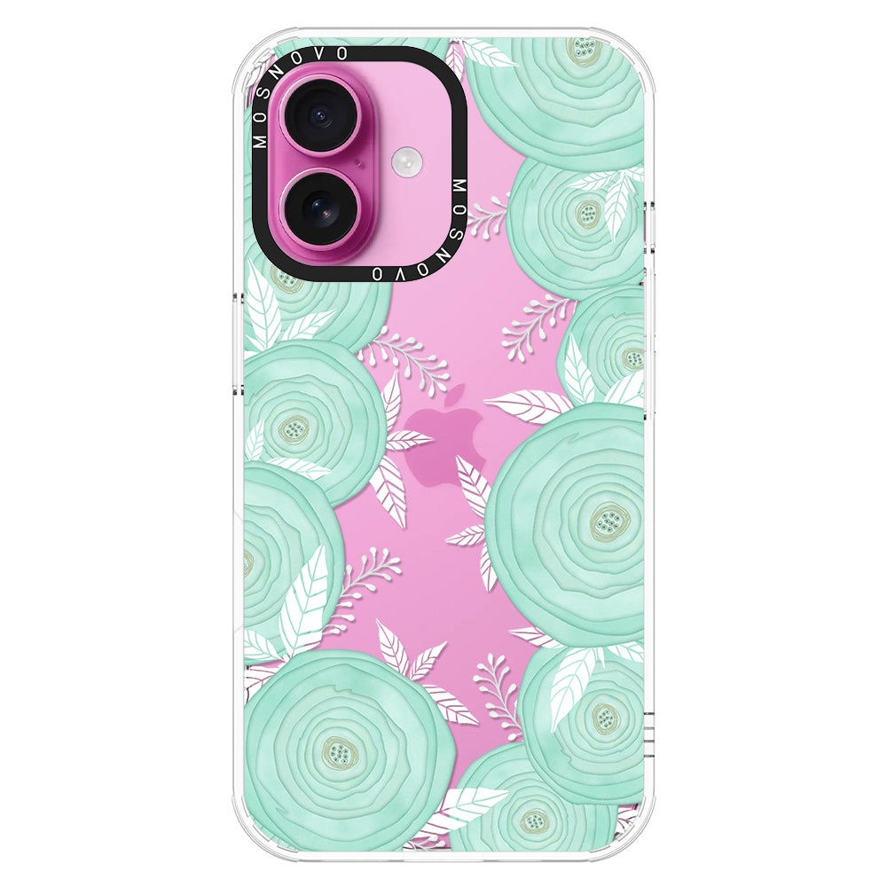 Mint Flower Phone Case - iPhone 16 Case - MOSNOVO