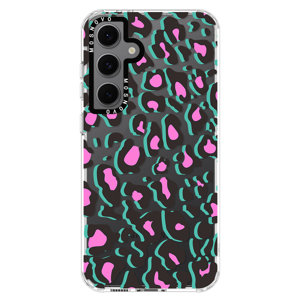 Hot Pink Leopard Print Phone Case - Samsung Galaxy S24 FE Case - MOSNOVO