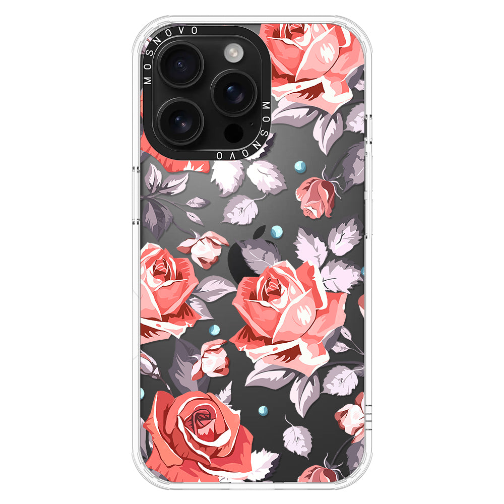 Retro Flower Roses Phone Case - iPhone 16 Pro Max Case - MOSNOVO