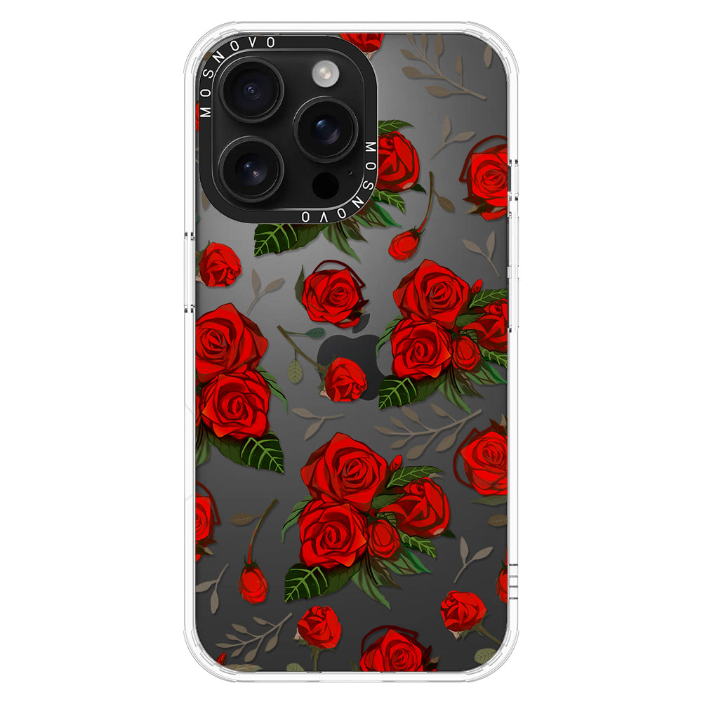 Simply Red Roses Phone Case - iPhone 16 Pro Max Case - MOSNOVO