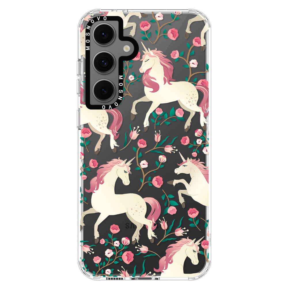 Unicorn with Floral Phone Case - Samsung Galaxy S24 FE Case - MOSNOVO