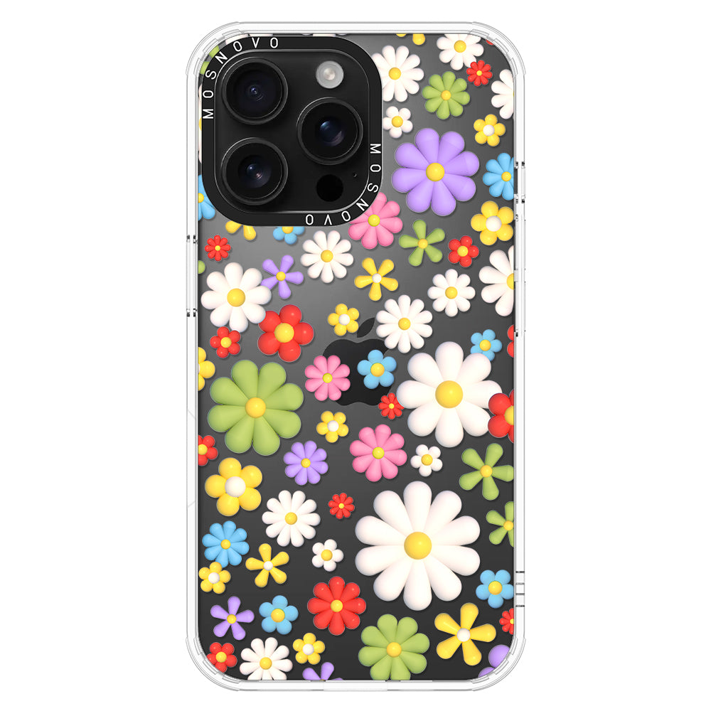 3D Flowers Phone Case - iPhone 16 Pro Max Case - MOSNOVO