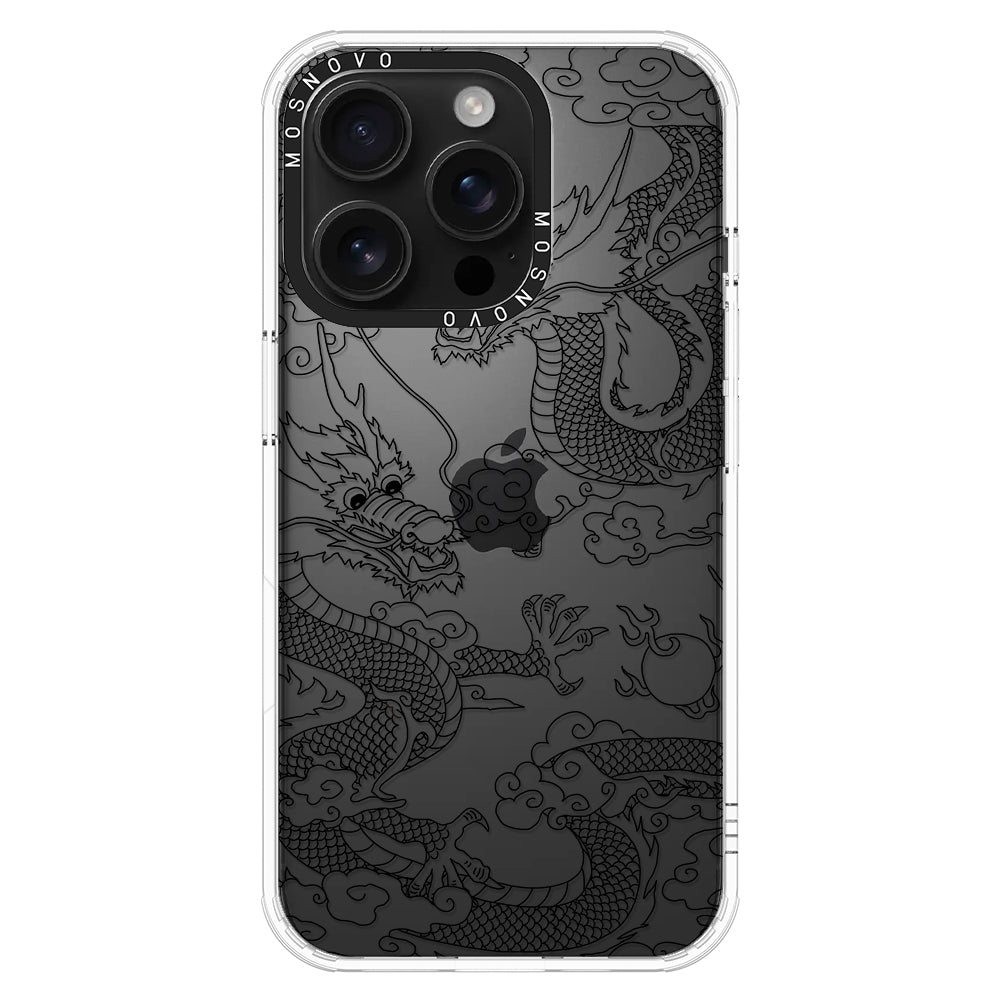 Black Dragon Phone Case - iPhone 16 Pro Case Clear