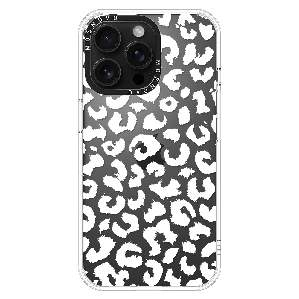 White Leopard Phone Case - iPhone 16 Pro Max Case - MOSNOVO