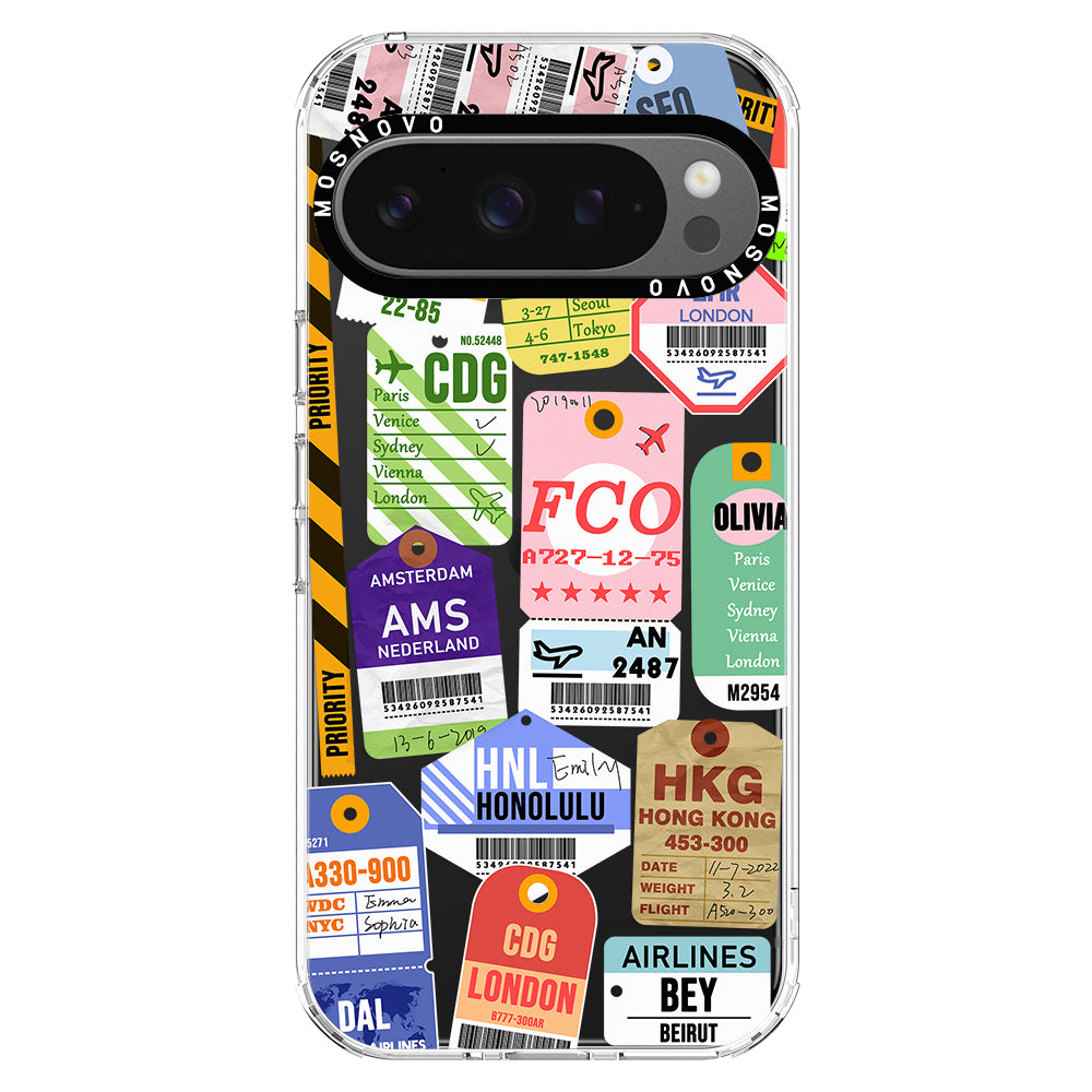 Air Ticket Labels Phone Case - Google Pixel 9 Pro XL Case