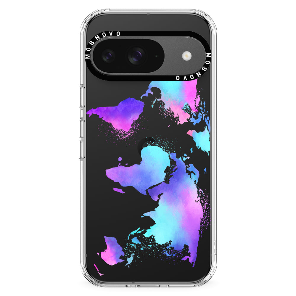 Psychedelic World Map Phone Case - Google Pixel 9 Case