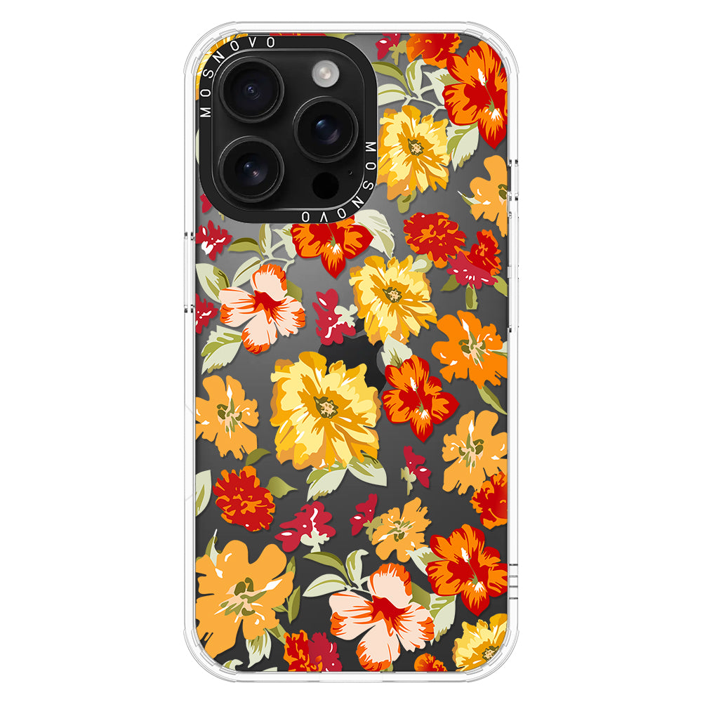 70s Boho Yellow Flower Phone Case - iPhone 16 Pro Max Case - MOSNOVO