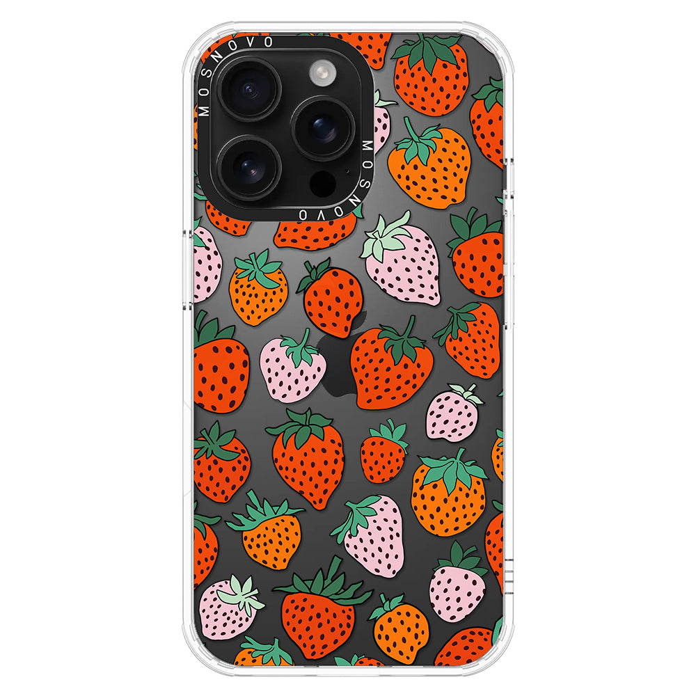 Cute Strawberry Phone Case - iPhone 16 Pro Max Case - MOSNOVO