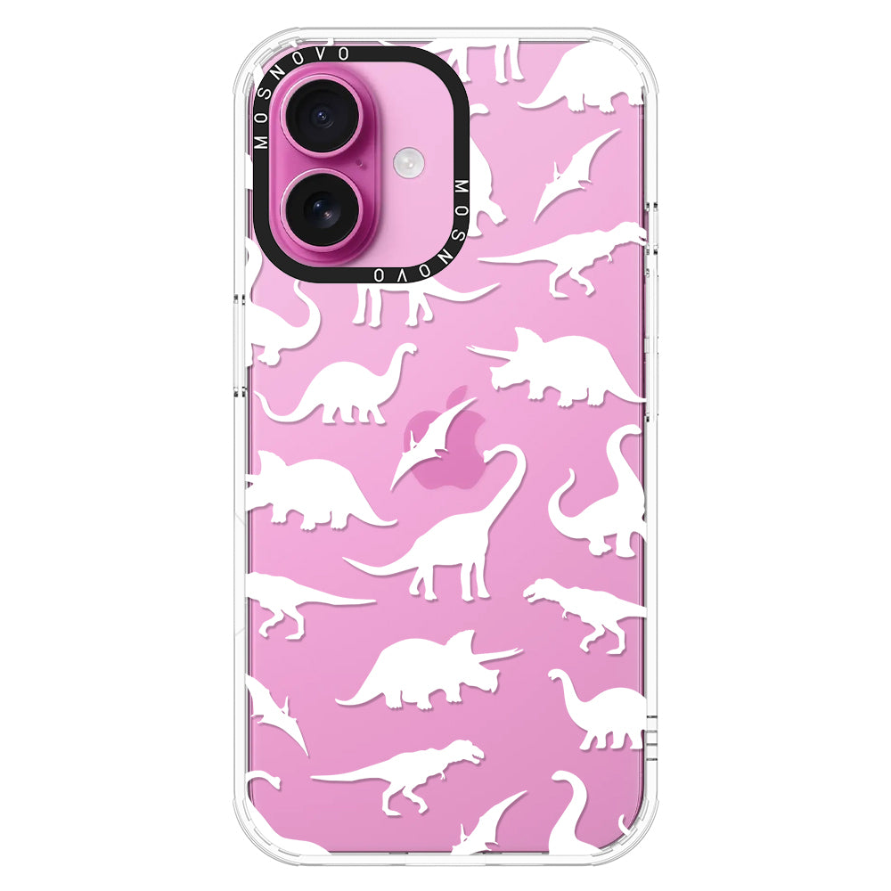 White Dinosaur Phone Case - iPhone 16 Case - MOSNOVO