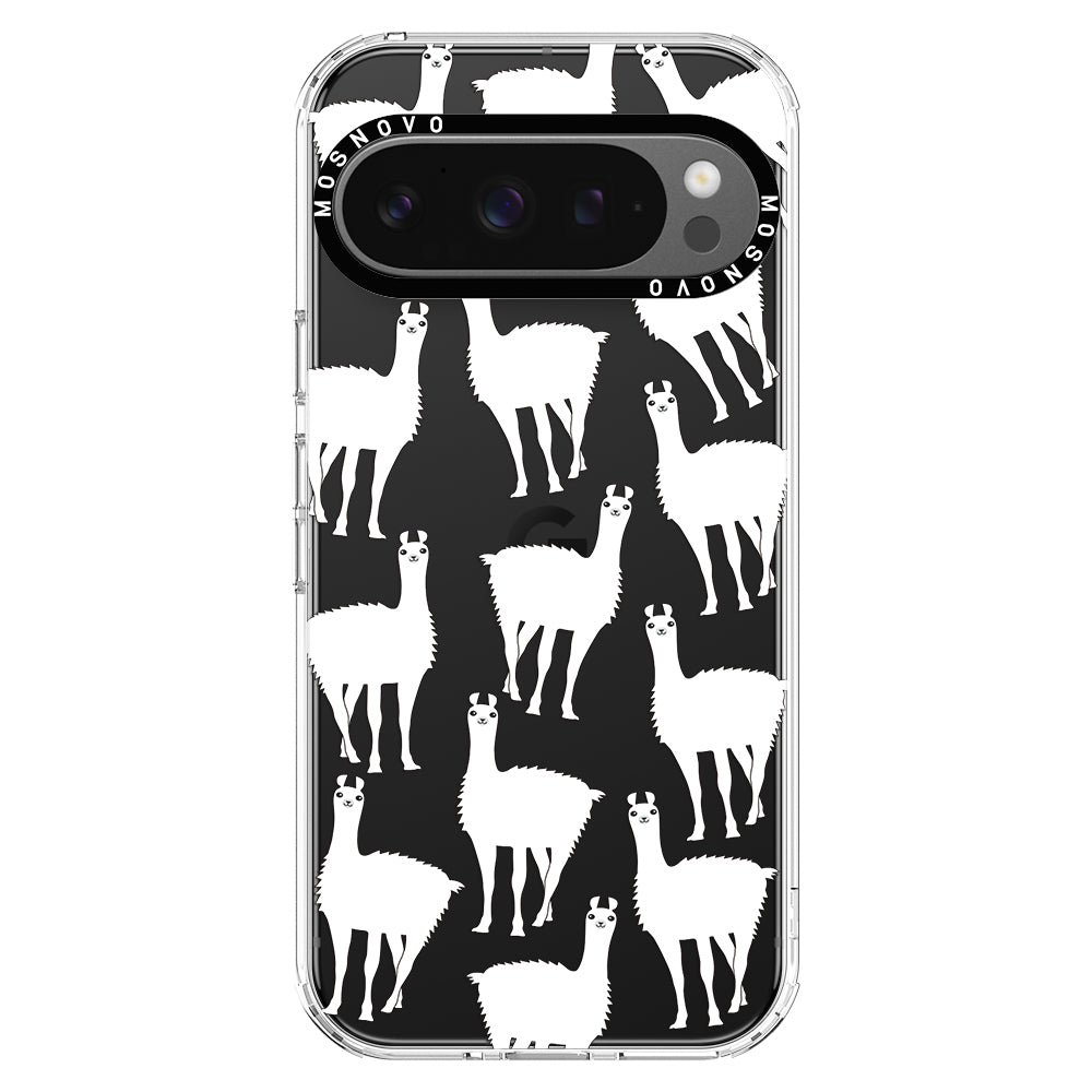 White Llama Phone Case - Google Pixel 9 Pro Case