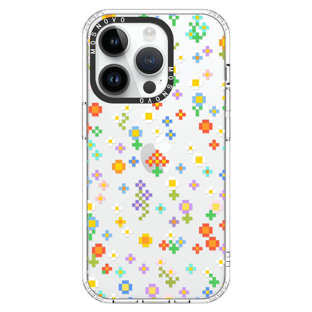 Pixel-Floral Phone Case - iPhone 14 Pro Case