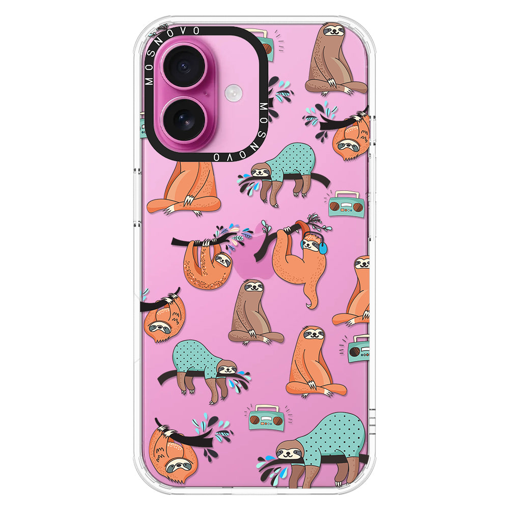 Musical Sloth Phone Case - iPhone 16 Plus Case - MOSNOVO