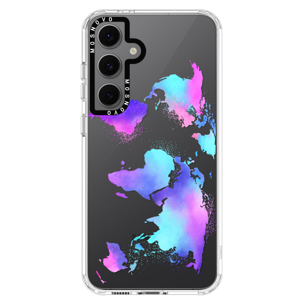 Psychedelic World Map Phone Case - Samsung Galaxy S24 FE Case - MOSNOVO