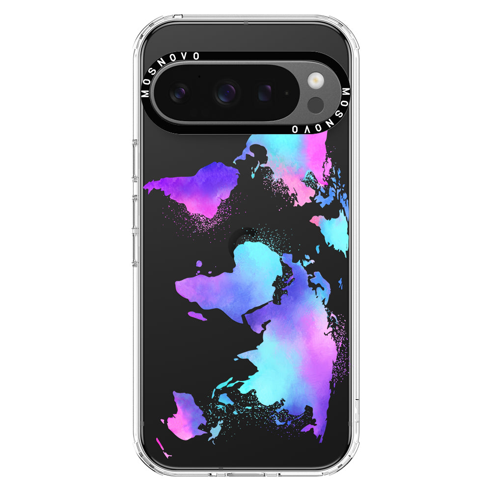 Psychedelic World Map Phone Case - Google Pixel 9 Pro XL Case