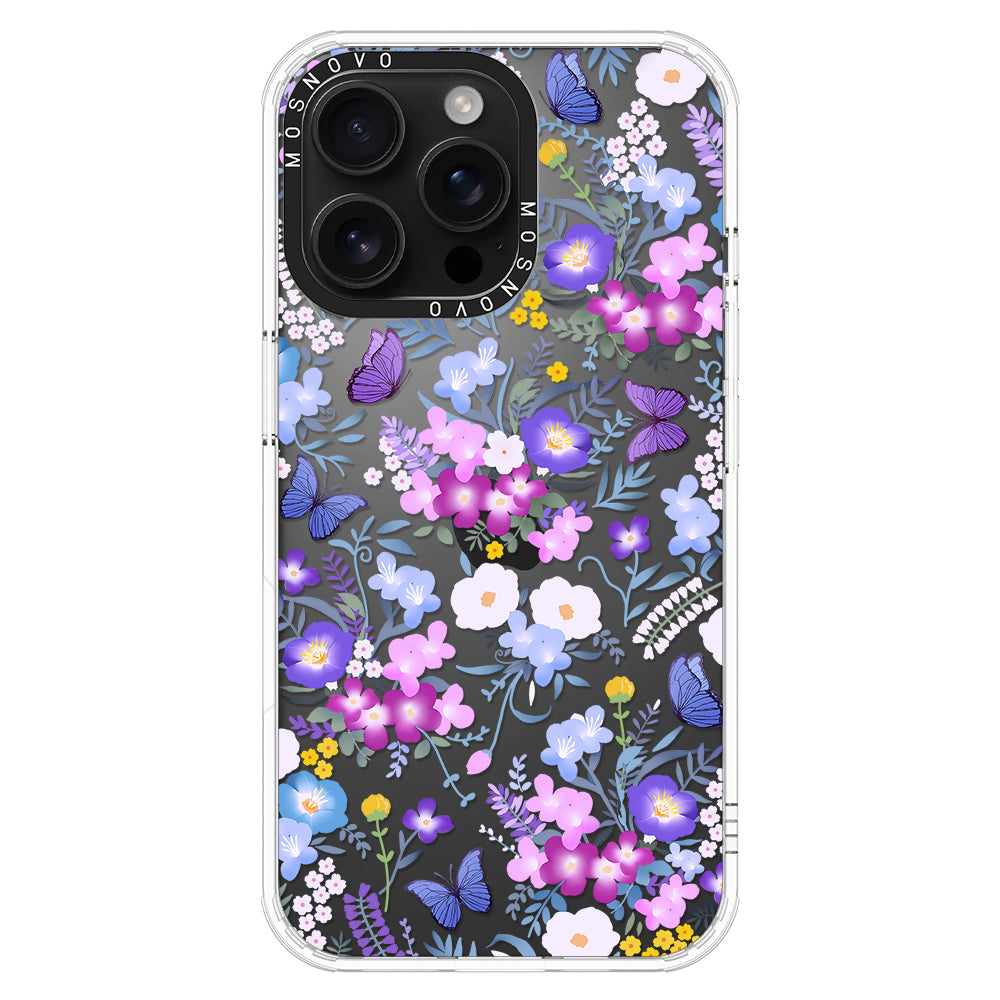 Purple Peri Nemophila Flower Phone Case - iPhone 16 Pro Max Case - MOSNOVO