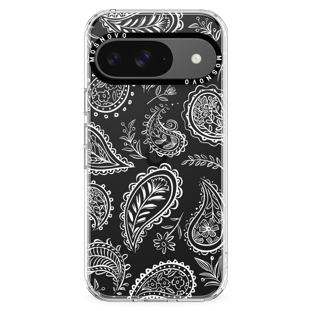 White Paisley Phone Case - Google Pixel 9 Case