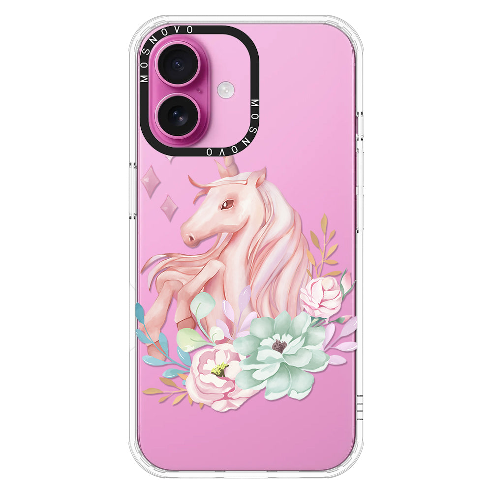 Elegant Flowers Unicorn Phone Case - iPhone 16 Plus Case - MOSNOVO