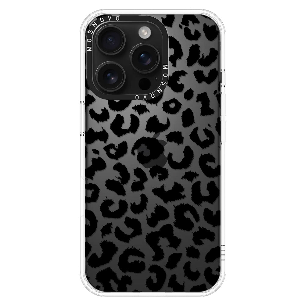 Black Leopard Phone Case - iPhone 16 Pro Case - MOSNOVO