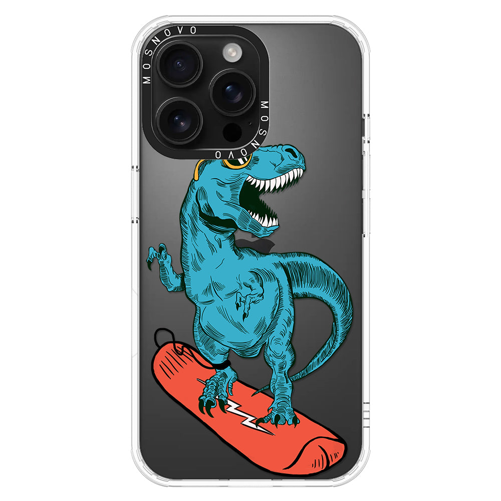 Surfing Dinosaur Phone Case - iPhone 16 Pro Max Case - MOSNOVO