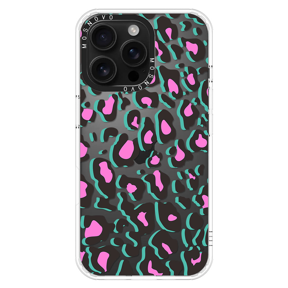 Hot Pink Leopard Print Phone Case - iPhone 16 Pro Max Case - MOSNOVO